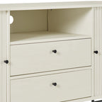 Buffet en bois clair / blanc avec portes coulissantes – Places assises pour 1, Convient pour 2 à 4 utilisateurs
