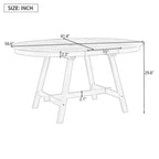Table à manger ronde extensible, gris/bois naturel cérusé, style rétro, 4 places
