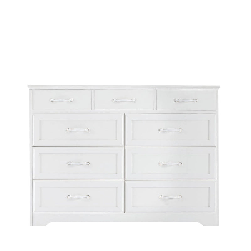 Commode noire/blanche à 9 tiroirs, style fermier, pour 1 personne