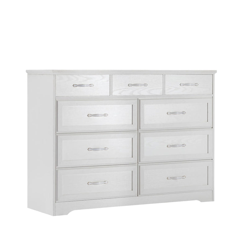 Commode noire/blanche à 9 tiroirs, style fermier, pour 1 personne