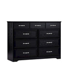 Commode noire/blanche à 9 tiroirs, style fermier, pour 1 personne