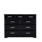 Commode noire/blanche à 9 tiroirs, style fermier, pour 1 personne