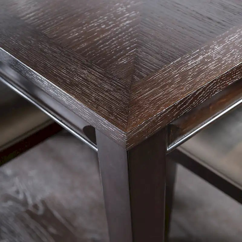 Table à manger moderne extensible en chêne blanc et expresso — 6 à 8 places