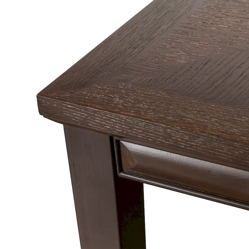 Table à manger moderne extensible en chêne blanc et expresso — 6 à 8 places
