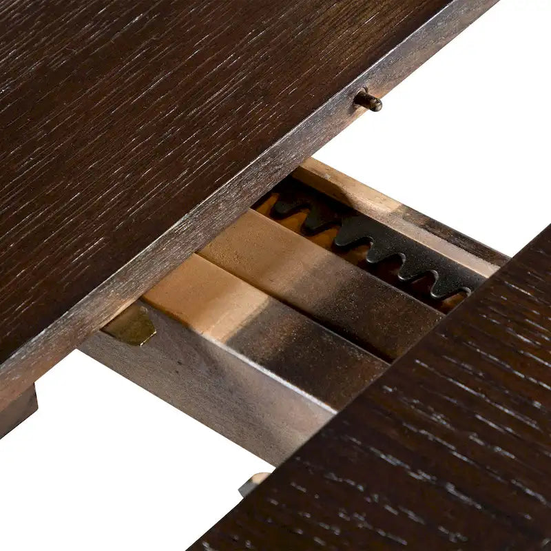 Table à manger moderne extensible en chêne blanc et expresso — 6 à 8 places