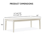 Table à manger moderne extensible en chêne blanc et expresso — 6 à 8 places