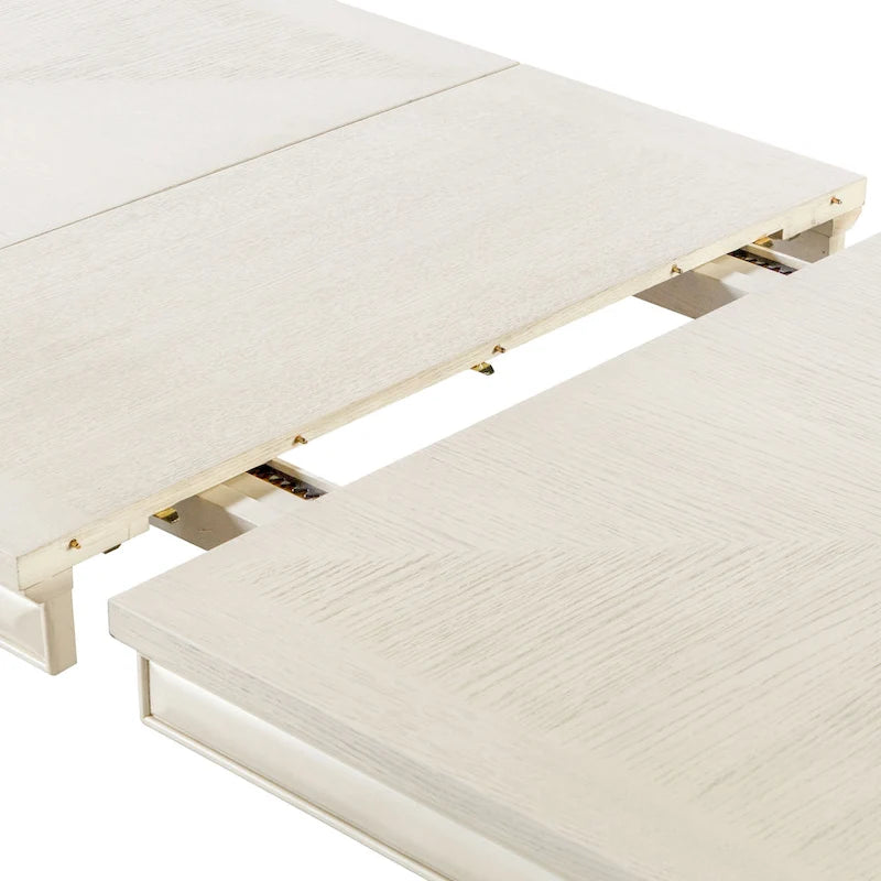 Table à manger moderne extensible en chêne blanc et expresso — 6 à 8 places