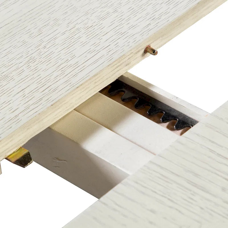 Table à manger moderne extensible en chêne blanc et expresso — 6 à 8 places