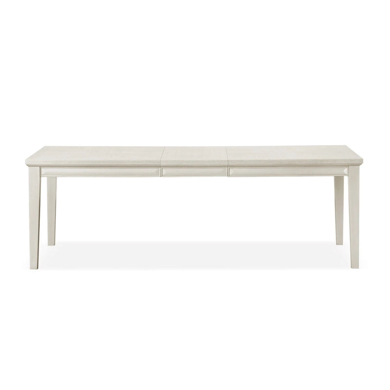 Table à manger moderne extensible en chêne blanc et expresso — 6 à 8 places