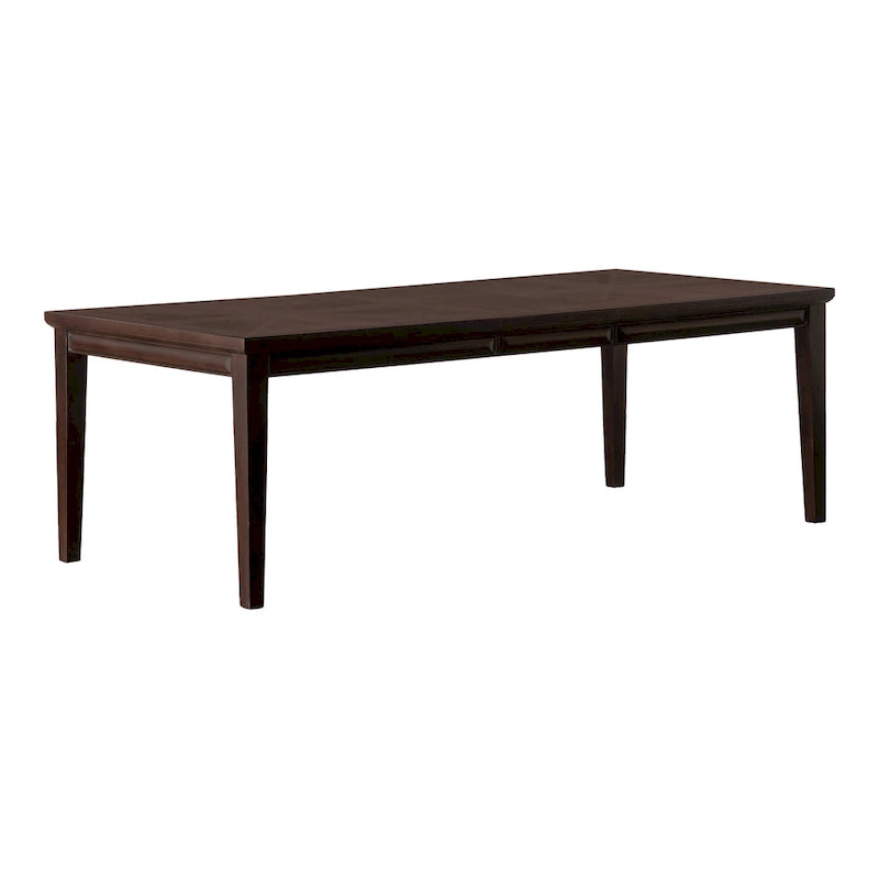 Table à manger moderne extensible en chêne blanc et expresso — 6 à 8 places