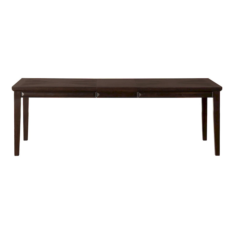 Table à manger moderne extensible en chêne blanc et expresso — 6 à 8 places